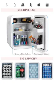 Geladeira portátil tamanho mini com vidro, 15l 20l 25l geladeira mini hotel frigorífico mini hotel geladeira