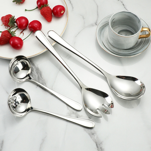 Ensemble d'ustensiles de cuisine en acier inoxydable - Ensemble de cuillères à soupe fendues et de cuillères de service, vaisselle polie miroir pour <span class=keywords><strong>la</strong></span> maison/<span class=keywords><strong>restaurant</strong></span> - Product Image 5