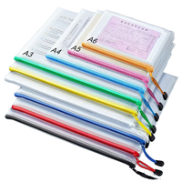 Bolsa de archivo de impresión de almacenamiento de datos de PVC transparente impermeable A5/A6 suministro transfronterizo con bolsa de carpeta de cremallera de malla