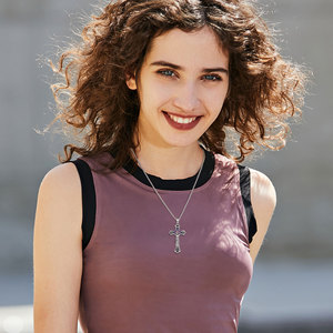 Kalung Perak Sterling 925 Merryshine Kristen Santo Benediktus, Liontin Salib Obsidian Hitam untuk Perlindungan Katolik - Product Image 6