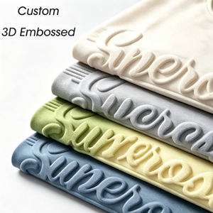 เสื้อยืด FLOWORA วินเทจสีดำล้างสี ผ้าฝ้ายสั่งทำพิเศษ พิมพ์ลายนูน 3 มิติ โลโก้ลายนูน เสื้อยืดผู้ชาย - Product Image 1