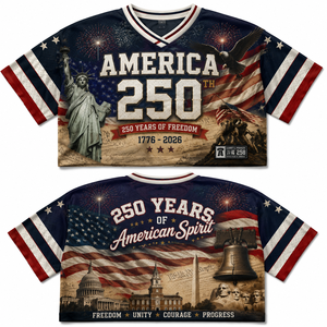 Camiseta Deportiva Corta Personalizada con Estampado del 250 Aniversario de Estados Unidos, Estilo Boxy para Hombre - Product Image 3