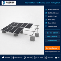 Sistem Pemasangan Panel Surya Atap Datar Non-Penetrasi untuk Atap Beton Baja Berbalast Kit Rak PV Beban Angin 60m/s+ Tahan 20-25 Tahun
