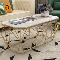 Table basse rectangulaire en résine, blanche, rustique, légère, carrée, bout pointu, or