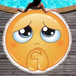 De moda de microfibra logotipo personalizado 150cm arena <span class=keywords><strong>emoji</strong></span>, toalla de playa - Product Image 3