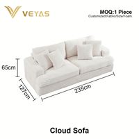 Maßgefertigtes Rosa-Weißes Komprimiertes Cloud Modulares Ecksofa Modernes Flauschiges Plüsch-Samt-Polstersofa für Villa und Apartment