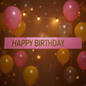 Decoración de Fiesta de Cumpleaños, Pancarta Rosa con Letras Doradas Rectangulares de Plástico para Interiores - Product Image 2