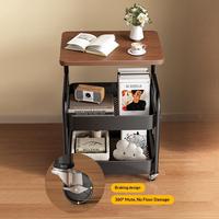 Carrito de Almacenamiento Multifuncional con Ruedas y Tablero de Mesa, Estante Metálico Móvil Pequeño para Sala de Estar