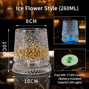Juego de Vasos Giratorios de Cristal de Lujo con Posavasos Luminoso para Regalo del Día del Padre, Vaso de Whisky de Diamante Antiderrames, Venta al por Mayor - Product Image 5