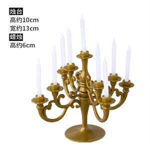 Adornos para Velas de Pastel de Cumpleaños, Decoraciones de Candelabros Retro Europeos y Americanos de Plástico, Suministros Decorativos para Postres - Product Image 5