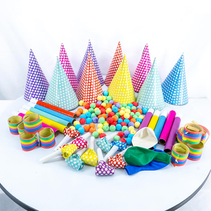 Set Decorativo Multicolore per Feste con Fischietti Colorati, Cappelli a Cono, Soffiatori e Accessori a Forma di Albero per Feste - Product Image 4