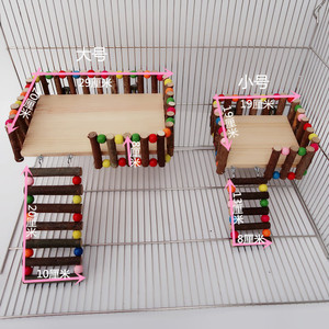 Piattaforma Giocattolo per Animali Domestici in Legno Naturale, Colore Originale, Decorativa, Accessorio per Gabbie di Criceti e Piccoli Animali - Product Image 5