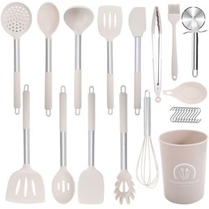 أدوات مطبخ من السيليكون غير لاصقة من أمازون أدوات طهي ساخنة مع مقابض خشبية إكسسوارات المطبخ - Product Image 2