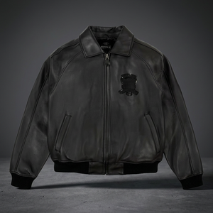 Nouvelle veste de moto Avirex en cuir de vachette véritable, élégante, coupe-vent, imperméable, respirante et écologique, idéale pour le printemps - Product Image 3