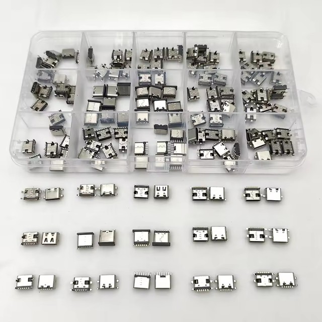 150Pcs/Box Type C USB Female Jack Connector 6Pin 16Pin Charging Port Dock PCB SMD SMT USB-C Socket For Phone DIY Repair Kit