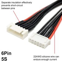 Adaptateur de câble d'extension de chargeur d'équilibre de batterie RC JST-XH 2S/3S/4S/5S/6S pour drone avec matériau en silicone, longueur personnalisée