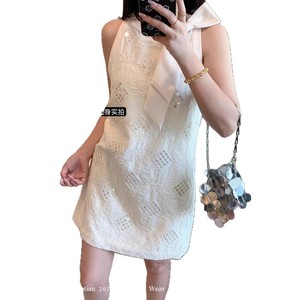 Vishaotian 2025 Vestido de Verano Vintage Blanco sin Mangas, Largo hasta el Suelo, Silueta Lápiz, Estampado Floral, Cuello Halter, Transpirable - Product Image 6