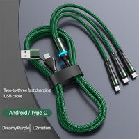 Cable USB TPE de Alta Calidad - Cable de Carga Rápida 3 en 1 con Interfaz Tipo-C, Compatible con Teléfonos Móviles, Carga de Teléfonos