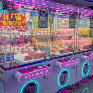 Máquina de jogos de bonecas, guindaste de arcade operado por moedas, máquina de venda automática de jogos de diversões, com aceitador de contas