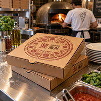 Boîte de livraison de pizza en carton ondulé carré personnalisée, boîte rigide écologique avec logo et design personnalisés, tailles 33x33/40x40