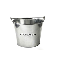 Seau à glace en métal galvanisé champagne 5 litres avec poignée pour bar bière vin avec logo personnalisé