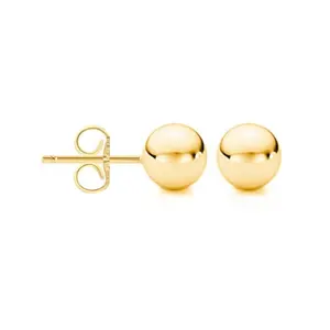 Classic 14K Gold Round Ball Screw-Back Stud Earrings For Children