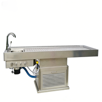 Table d'autopsie de laboratoire d'histopathologie, table de dissection durable en acier inoxydable, table d'autopsie pour hôpital