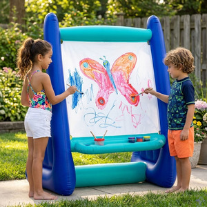 Caballete de Arte Inflable Gigante para Niños, Centro de Pintura Lavable para Exteriores con Pinturas, Pinceles y Esponjas para Niños de <span class=keywords><strong>3</strong></span> Años en Adelante - Product Image 1