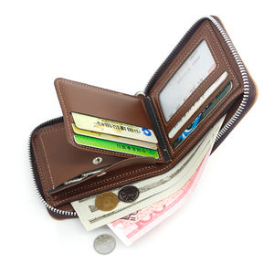 Portefeuille pour homme Bense, vente en gros, logo personnalisé, court, portable, de haute qualité, en cuir PU, fermeture à rabat, porte-cartes avec doublure en polyester - Product Image 5