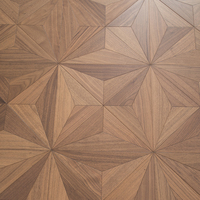 Parquet en bois d'ingénierie en noyer noir géométrique de luxe pour projets hôteliers
