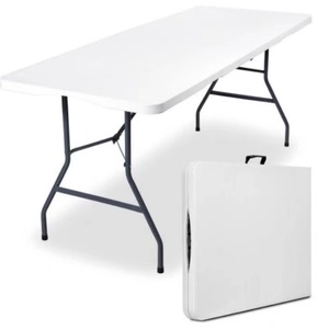 Mesa <span class=keywords><strong>Rectangular</strong></span> Plegable de Plástico Portátil para Bodas, Banquetes, Hoteles, Picnic al Aire Libre - Product Image 1