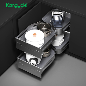 Kangyale <strong>Kitchen</strong> <strong>Cabinet</strong> Blind <strong>Corner</strong> Pull Out Organizer Universal Magic <strong>Corner</strong> Basket Swing Tray for <strong>Kitchen</strong> <strong>Storage</strong> - Product Image 2