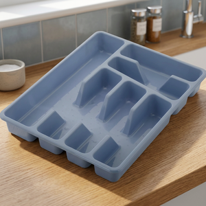 CATEEM MRD402 Organisateur de couverts multifonctionnel en plastique bleu écologique pour intérieur, grand format - Product Image 3