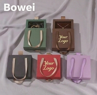 Boîte d'emballage de bijoux avec logo personnalisé, estampage dorée, laminage mat, gaufrage, revêtement UV, ruban, tiroir coulissant, boîtes auto-assemblantes