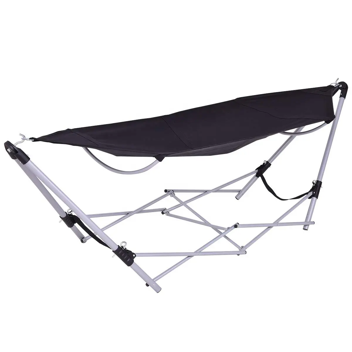 Gebruik Voor Outdoor Tuin En Patio Stalen Frame Stand & Luxe Draagbare Vouwen Hangmat