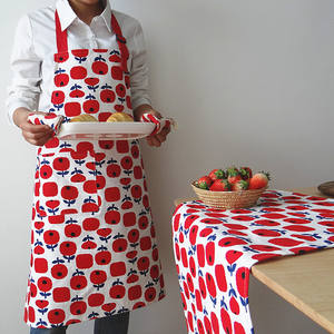 Tablier en coton de style nordique, carré, pour la cuisine quotidienne, lavable en machine, pour le salon et la salle à manger - Product Image 3