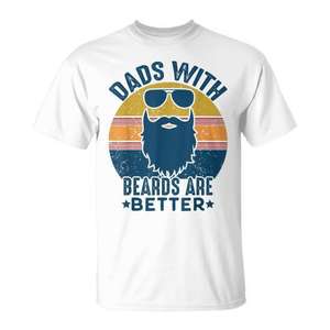 T-shirt vintage « Les papas qui ont une barbe sont meilleurs » pour homme adulte, manches courtes, col rond, impression sérigraphique - Product Image 1