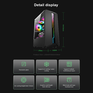 Boîtier d'ordinateur compact Mini <span class=keywords><strong>ATX</strong></span>, support GPU 290 mm, 7 emplacements PCI, châssis de bureau - Product Image 2