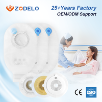 Sac d'ostomie Zodelo, prix usine, certifié CE ISO, conception confortable en deux parties, opaque, contrôle des odeurs, poche de colostomie réutilisable pour la maison