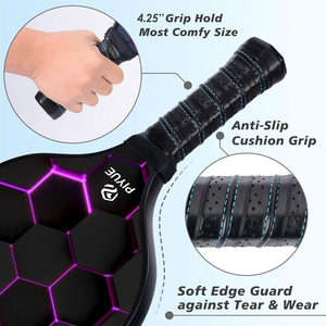 Ensemble de raquettes de <span class=keywords><strong>pickleball</strong></span> en fibre de verre approuvé par l'USAPA, surface en fibre de carbone, 2 raquettes, 4 balles, 1 sac - Noyau en nid d'abeille pour l'entraînement - Product Image 2