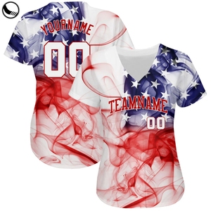 T-shirt de baseball personnalisé en polyester respirant imprimé numériquement, dégradé de couleurs, avec logo et nom brodés, unisexe - Product Image 4