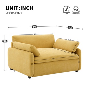 Sillón Individual Extra Grande Tapizado en Chenilla, Cómodo <span class=keywords><strong>y</strong></span> Amplio, para Sala de Estar de Diseño Moderno - Product Image 6