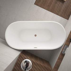 Meilleur prix pour une <span class=keywords><strong>baignoire</strong></span> ovale autoportante moderne pour hôtel, avec fonction de bain profond et drain, en acrylique - Product Image 3