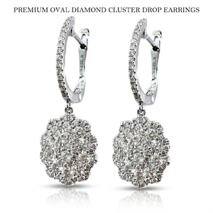 Luxury 18K White Gold Natural <b>Diamond</b> Drop <b>Earrings</b> Huggie Hoop Floral Cluster <b>Dangle</b> for Women Custom MOQ 1pc - Product Image 1
