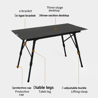 Ensemble de pique-nique en aluminium à trois pièces pour l'extérieur, table et chaises pliables avec rangement intégré