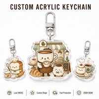 Llavero de acrílico PMMA virgen CNAWO personalizado, dijes transparentes para merchandising de startups, impresión personalizada