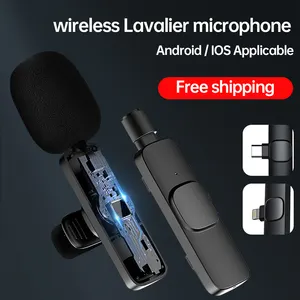 Micrófono Lavalier inalámbrico ERZHEN Ticktok, micrófono de grabación de Audio y vídeo para IPhone, Android, micrófono inalámbrico, corbata