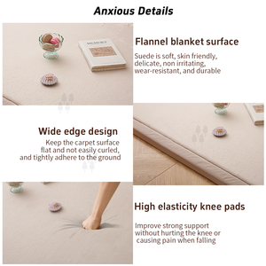 Alfombra de terciopelo de cristal grande lavable, Tatami grueso, antideslizante, alfombrilla de suelo para niños, bebés, niños pequeños, alfombrilla de juego para sala de estar - Product Image 4