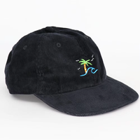 Zwarte corduroy palmboom golfborduurwerk papa hoed unisex casual baseballpet