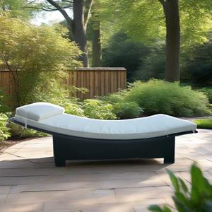 เตียงอาบแดดสำหรับสวนริมสระว่ายน้ำ ทำจากอลูมิเนียมหวายเทียม พร้อมเบาะและหมอน - Product Image 6